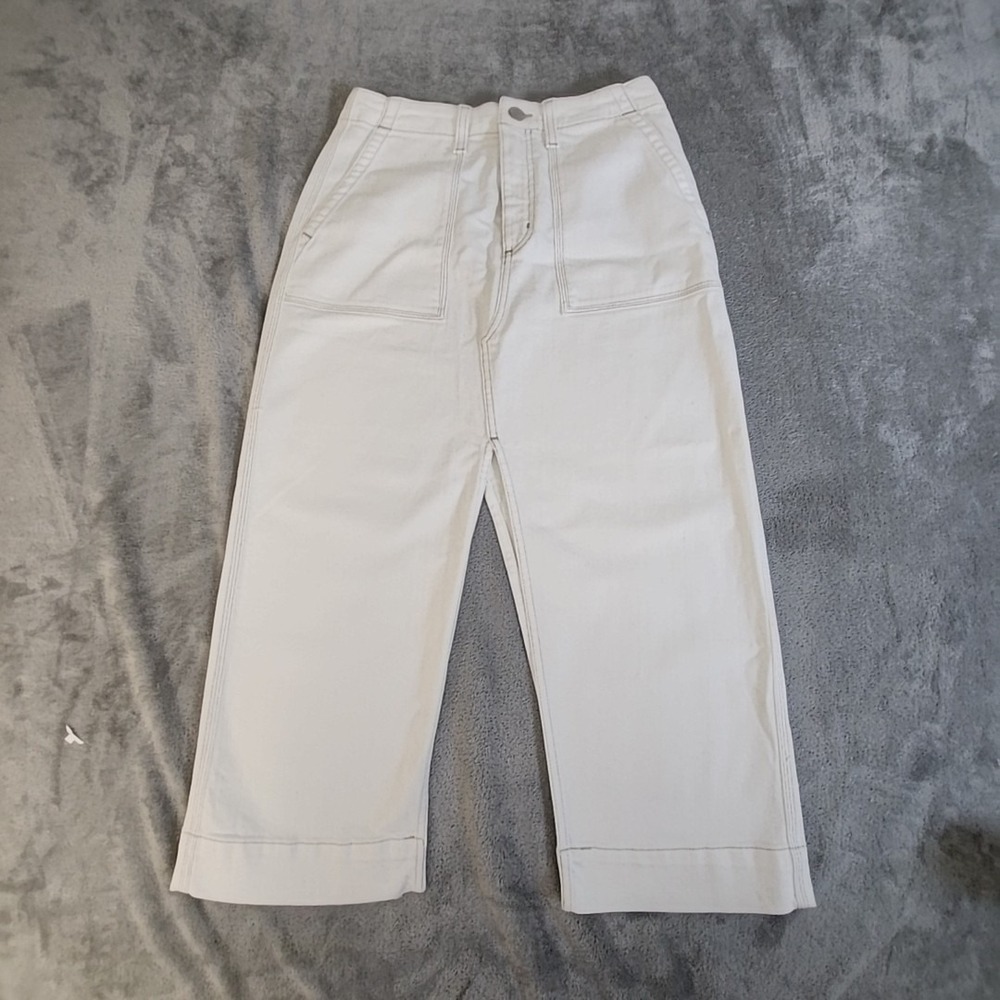 AG Adriano Goldschmied Skirt Womens‎ 27R White Lana Woven Workwear Midi Casual